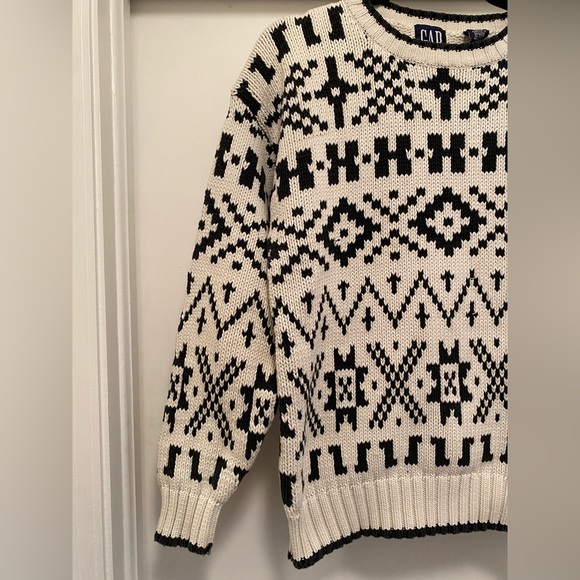 Vintage 90s GAP Fair Isle Crewneck Sweater men’s size medium grandpa fisherman - Picture 3 of 7